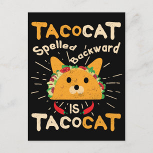 Tacocat Spelling Backwards Cinco de Mayo Cat Taco Briefkaart