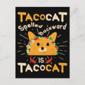 Tacocat Spelling Backwards Cinco de Mayo Cat Taco Briefkaart (Voorkant)