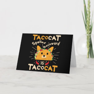 Tacocat Spelling Backwards Cinco de Mayo Cat Taco Kaart