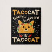 Tacocat Spelling Backwards Cinco de Mayo Cat Taco Legpuzzel (Verticaal)