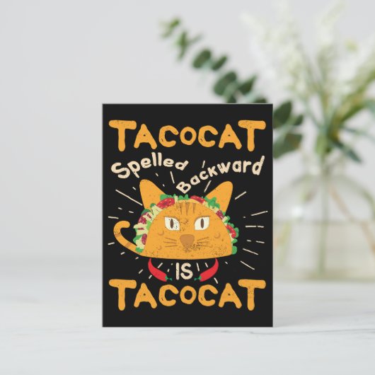 Tacocat Spelling Backwards Cinco de Mayo Taco Briefkaart (Staand voorkant)