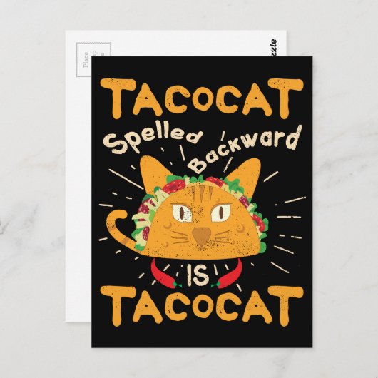 Tacocat Spelling Backwards Cinco de Mayo Taco Briefkaart (Voorkant / Achterkant)
