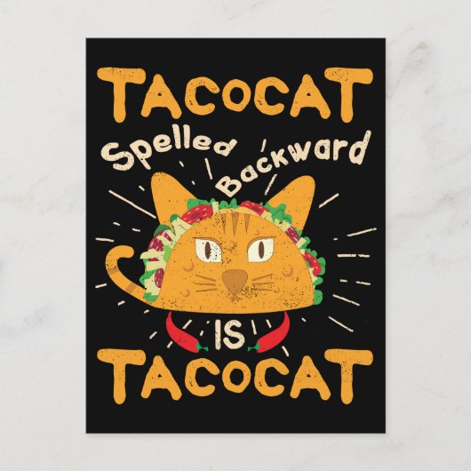 Tacocat Spelling Backwards Cinco de Mayo Taco Briefkaart (Voorkant)