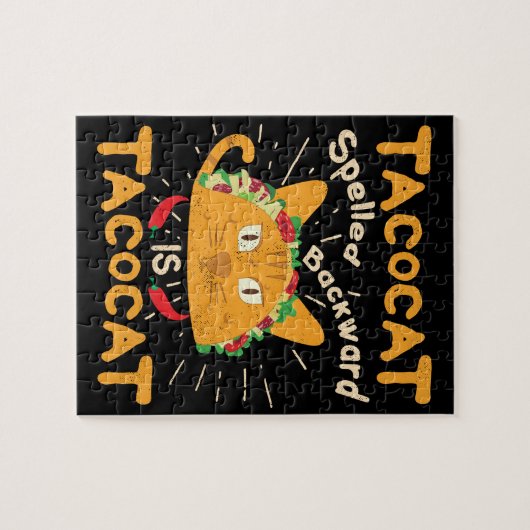 Tacocat Spelling Backwards Cinco de Mayo Taco Legpuzzel (Horizontaal)