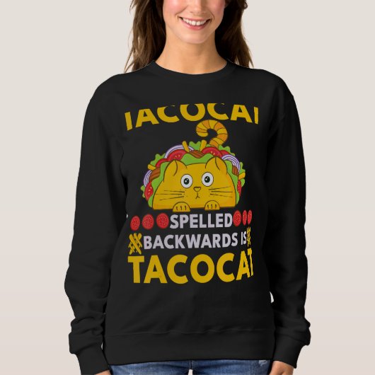Tacocat Spelling Backwards is Taco en Cat Trui (Voorkant)
