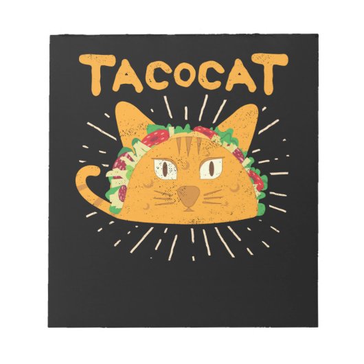 Tacocat Spelling Backwards is Tacocat Cat Taco Notitieblok (Voorkant)