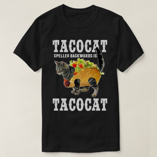 Tacocat Spelling Backwards is Tacocat Funny Cat T-shirt (Design voorkant)