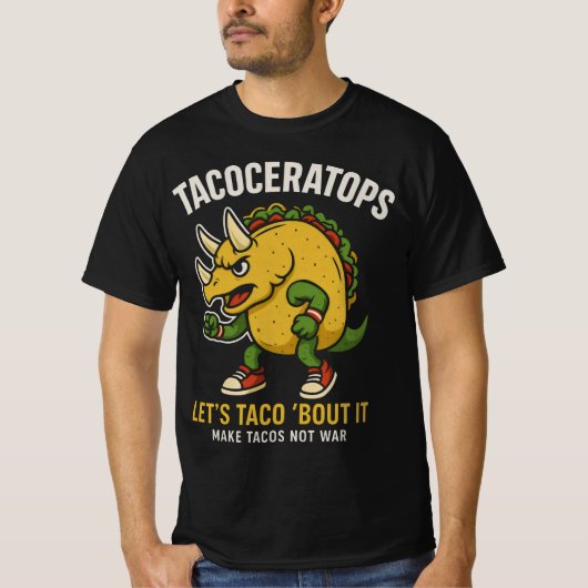 Tacoceratops Lets Taco Bout It Dinosaur Food Pun T-shirt (Voorkant)
