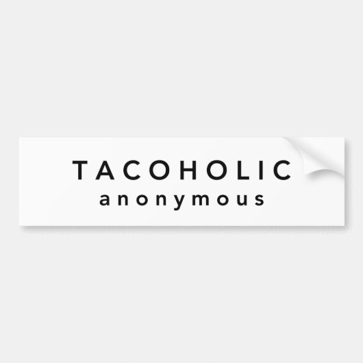 TACOHOLIC anoniem Bumpersticker (Voorkant)