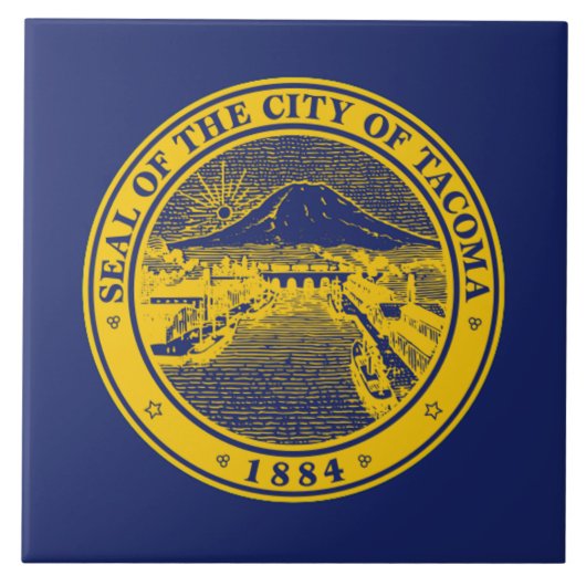 Tacoma City vlag Tegeltje (Voorkant)