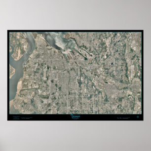 Tacoma Metro gebied, Washington satellietposter Poster