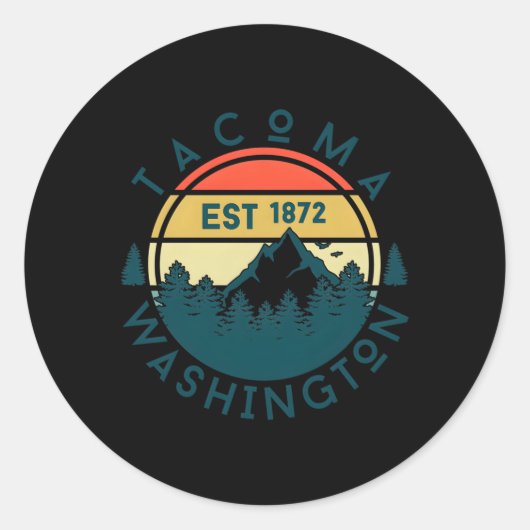 Tacoma Ronde Sticker (Voorkant)