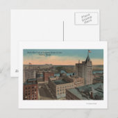 Tacoma, WA - Bird's Eye Uitzicht of Downtown Briefkaart (Voorkant / Achterkant)