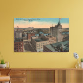 Tacoma, WA - Bird's Eye Uitzicht of Downtown Canvas Afdruk (Insitu (Woonkamer))