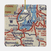 Tacoma WA  Map Keramisch Ornament (Achterkant)