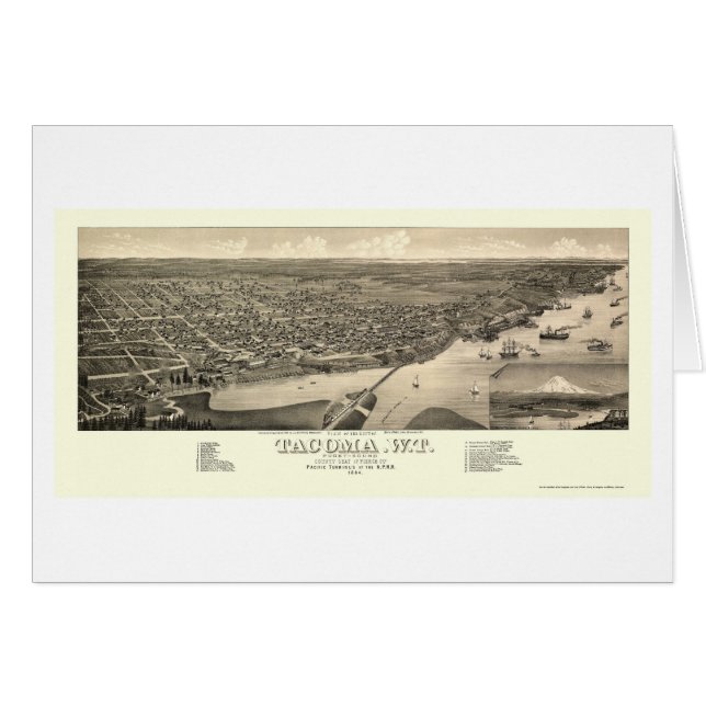 Tacoma, WA Panorama - 1884 (Voorkant Horizontaal)