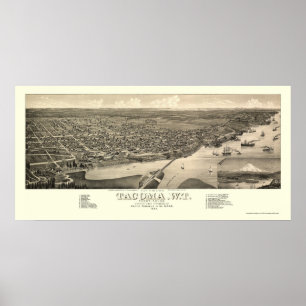 Tacoma, WA Panorama - 1884 Poster