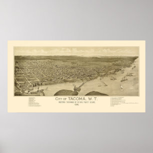 Tacoma, WA Panorama - 1885 Poster