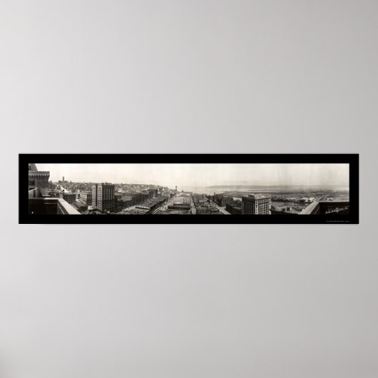 Tacoma WA Panoramisch Foto 1913 Poster (Voorkant)