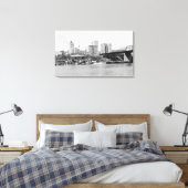 Tacoma, WA - Skyline Uitzicht van het centrum Canvas Afdruk (Insitu (Slaapkamer))