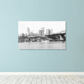 Tacoma, WA - Skyline Uitzicht van het centrum Canvas Afdruk (Insitu (Houten vloer))