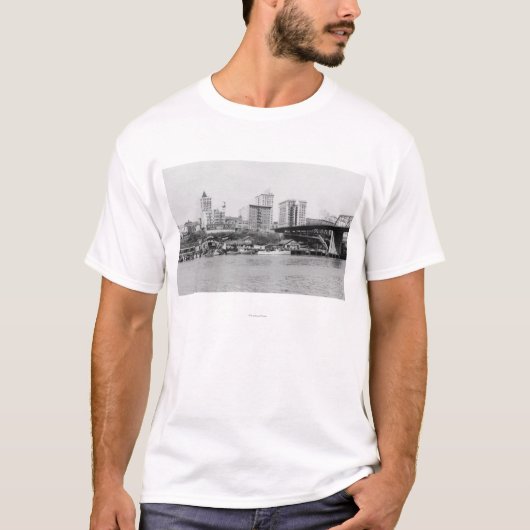 Tacoma, WA - Skyline Uitzicht van het centrum T-shirt (Voorkant)