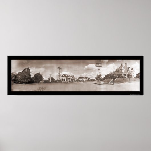 Tacoma WA Streets Foto 1908 Poster (Voorkant)