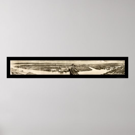 Tacoma, WA Tide Flats Foto 1919 Poster (Voorkant)