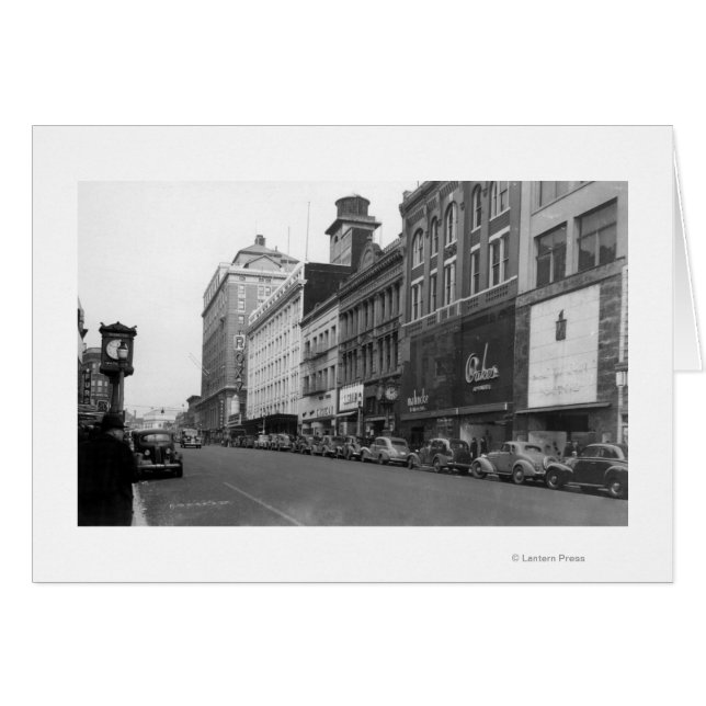 Tacoma, WA Uitzicht Broadway zien North (Voorkant Horizontaal)