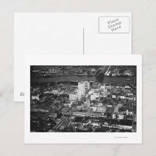 Tacoma, WA Uitzicht Business District van Air Briefkaart (Voorkant / Achterkant)