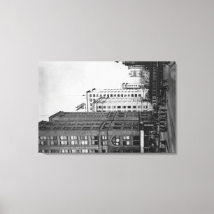 Tacoma, WA - Uitzicht van de binnenste hoofdstrate Canvas Afdruk