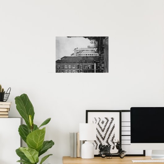 Tacoma, WA - Uitzicht van de binnenste hoofdstrate Poster (Thuiskantoor)