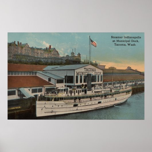 Tacoma, WA - Uitzicht van de gemeente Poster (Voorkant)