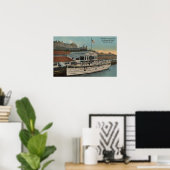 Tacoma, WA - Uitzicht van de gemeente Poster (Thuiskantoor)