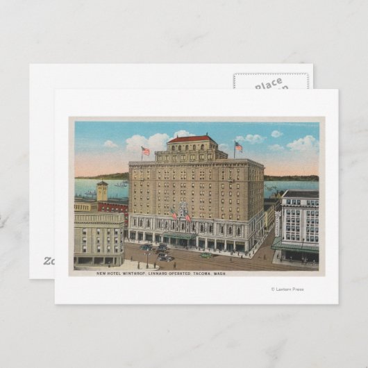 Tacoma, WA - Uitzicht van Hotel Winthrop Briefkaart (Voorkant / Achterkant)
