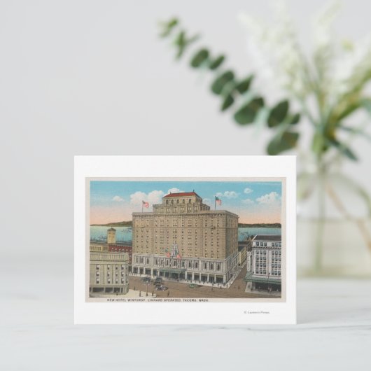Tacoma, WA - Uitzicht van Hotel Winthrop Briefkaart (Staand voorkant)