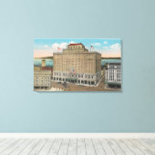 Tacoma, WA - Uitzicht van Hotel Winthrop Canvas Afdruk (Insitu (Houten vloer))