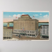 Tacoma, WA - Uitzicht van Hotel Winthrop Poster (Voorkant)