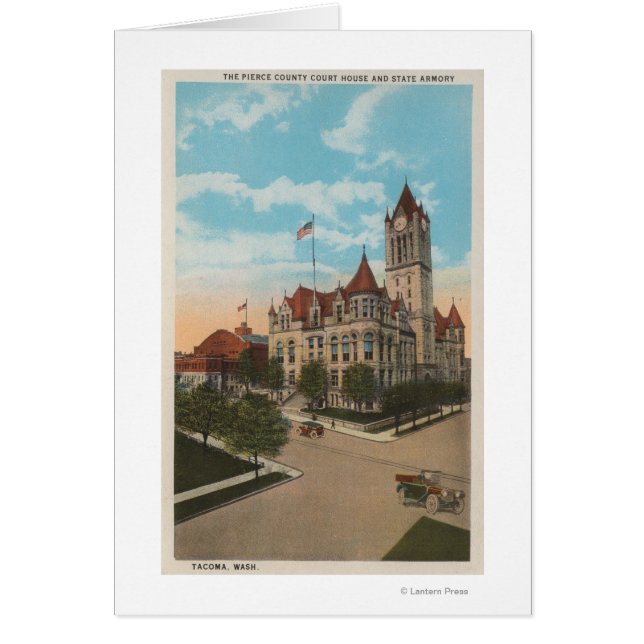 Tacoma, WA - Uitzicht van Pierce County Court Hous (Voorkant)