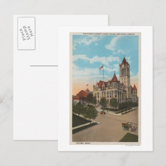 Tacoma, WA - Uitzicht van Pierce County Court Hous Briefkaart (Voorkant / Achterkant)