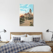 Tacoma, WA - Uitzicht van Pierce County Court Hous Canvas Afdruk (Insitu (Slaapkamer))