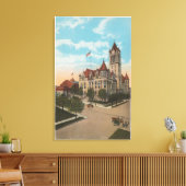 Tacoma, WA - Uitzicht van Pierce County Court Hous Canvas Afdruk (Insitu (Woonkamer))