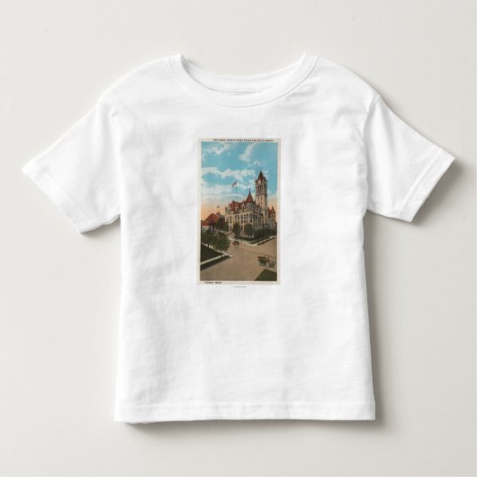 Tacoma, WA - Uitzicht van Pierce County Court Hous Kinder Shirts (Voorkant)