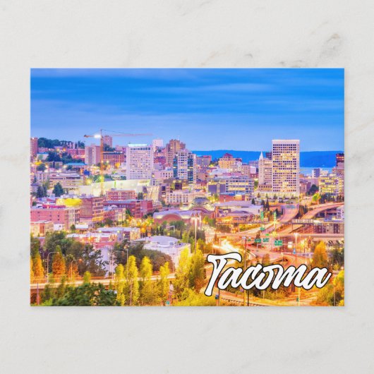 Tacoma, Washington, bij zonsondergang Briefkaart (Voorkant)