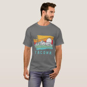 Tacoma Washington buitenshuis Retro Mountains T-shirt (Voorkant volledig)