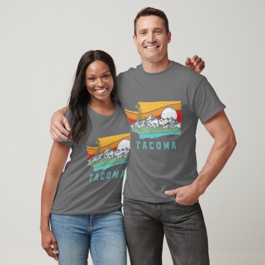 Tacoma Washington buitenshuis Retro Mountains T-shirt (Unisex)