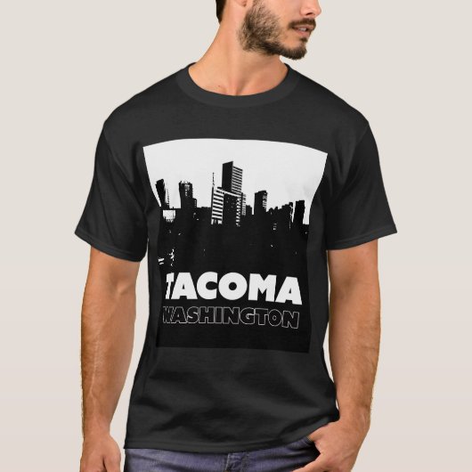 Tacoma Washington City Skyline City of Destiny T T-shirt (Voorkant)