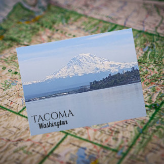 Tacoma, Washington en Mount Rainier Travel Briefkaart