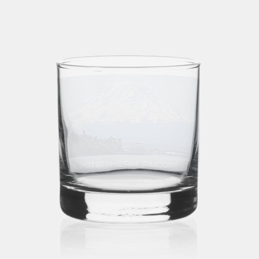Tacoma, Washington en Mount Rainier Whisky Glas (Achterkant)