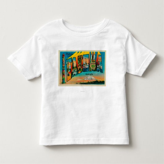 Tacoma, Washington - Grote Letter scènes 2 Kinder Shirts (Voorkant)